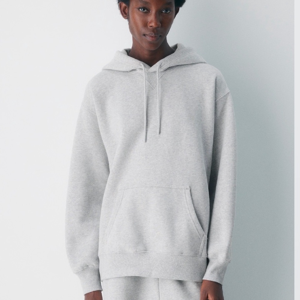 Aritzia Grey Cozy Sweatfleece Boyfriend Drawcord Hoodie Women’s S